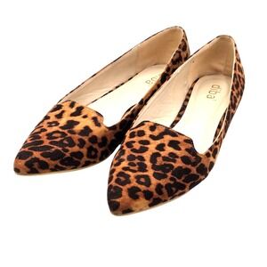 Diba Leopard Print Pointed Toe Flats Slip On Size 8M